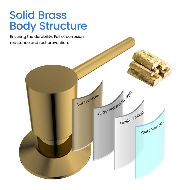 Solid Brass Kitchen Soap Dispenser