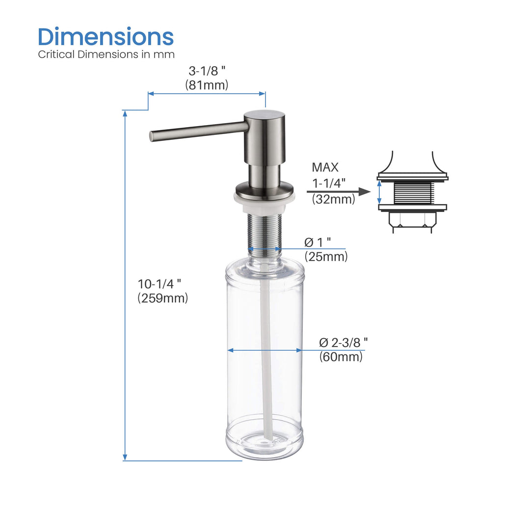 Solid Brass Kitchen Soap Dispenser