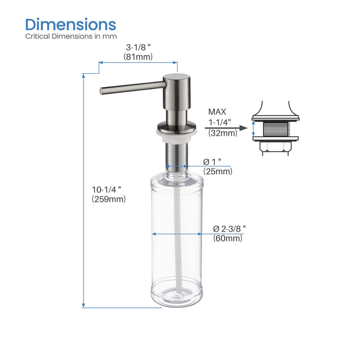 Solid Brass Kitchen Soap Dispenser