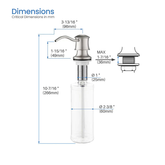 Lead-Free Solid Brass Kitchen Soap Dispenser