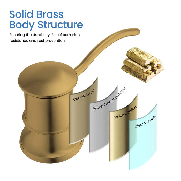 Lead-Free Solid Brass Kitchen Soap Dispenser