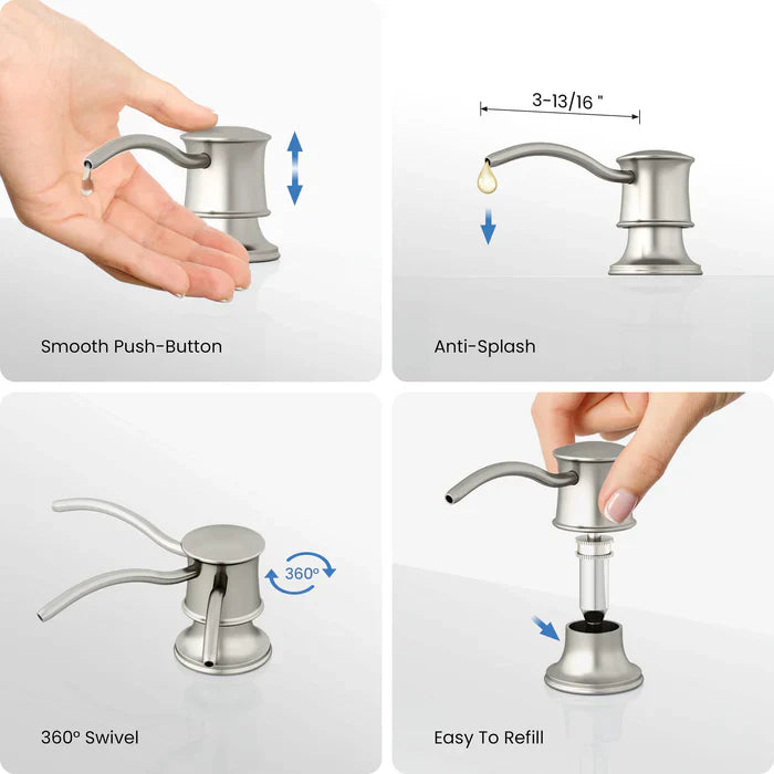 Lead-Free Solid Brass Kitchen Soap Dispenser