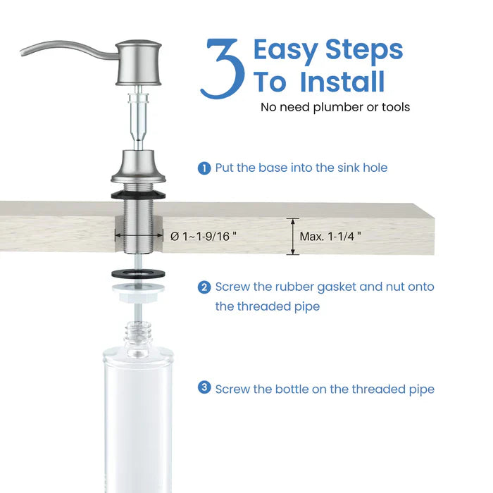 Lead-Free Solid Brass Kitchen Soap Dispenser