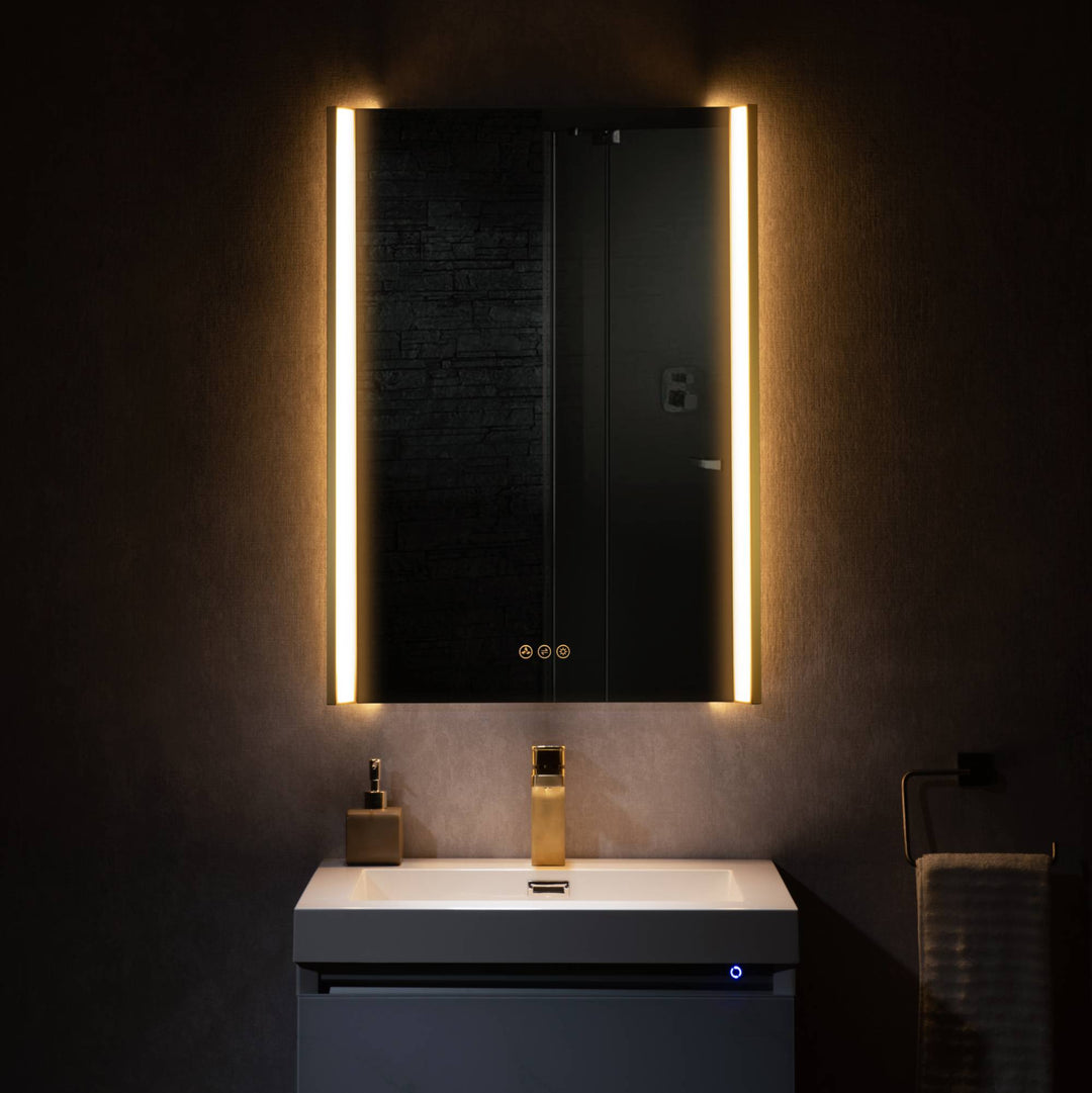 Binary LED Bathroom Mirror, Anti-Fog