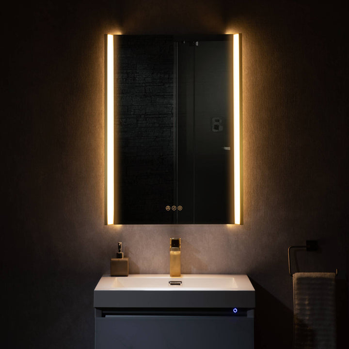 Binary LED Bathroom Mirror, Anti-Fog
