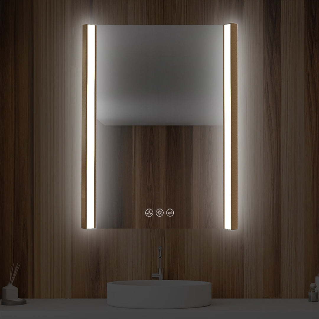 Binary LED Bathroom Mirror, Anti-Fog