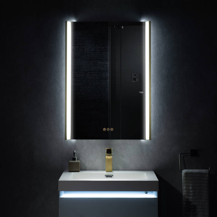 Binary LED Bathroom Mirror, Anti-Fog