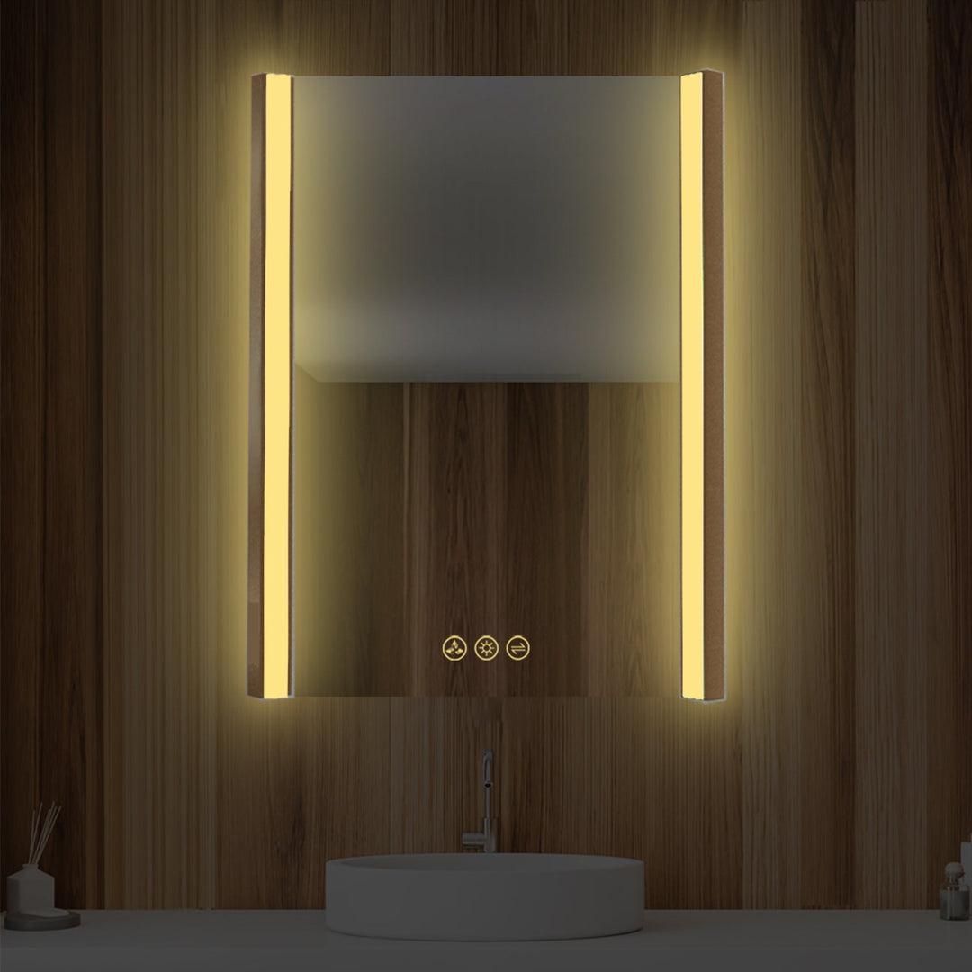 Binary LED Bathroom Mirror, Anti-Fog