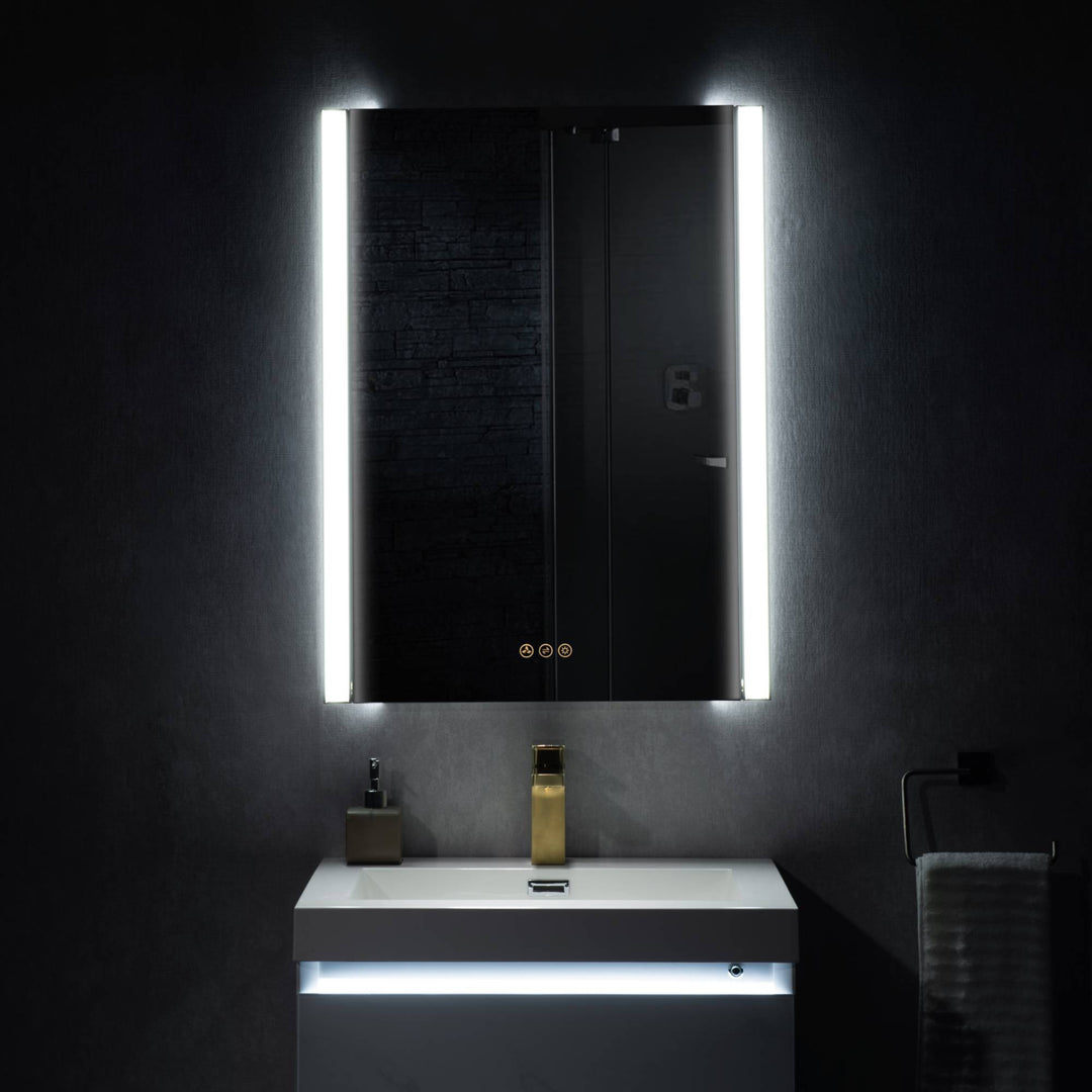 Binary LED Bathroom Mirror, Anti-Fog