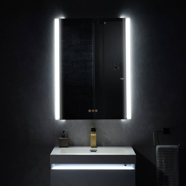 Binary LED Bathroom Mirror, Anti-Fog