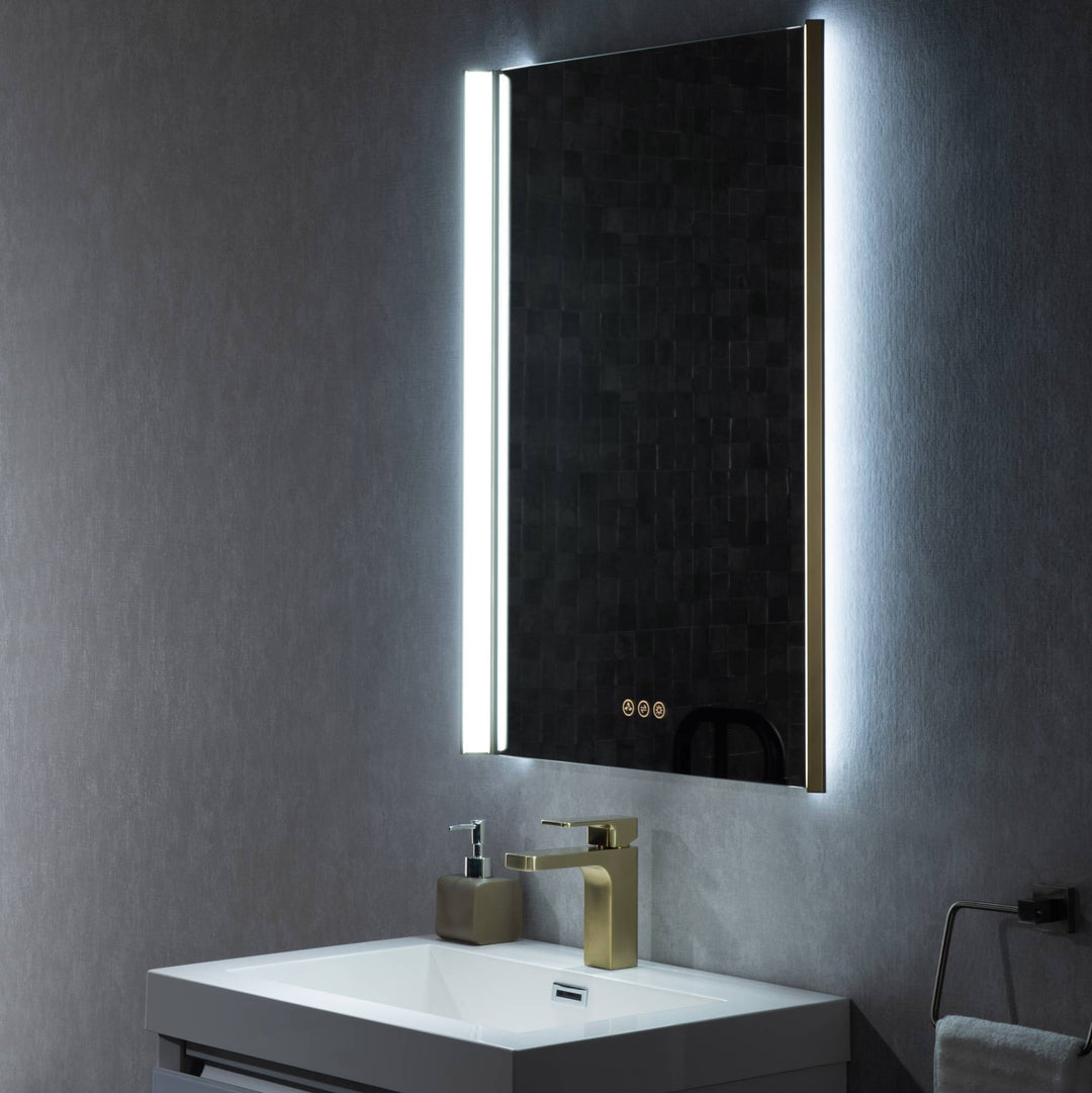 Binary LED Bathroom Mirror, Anti-Fog