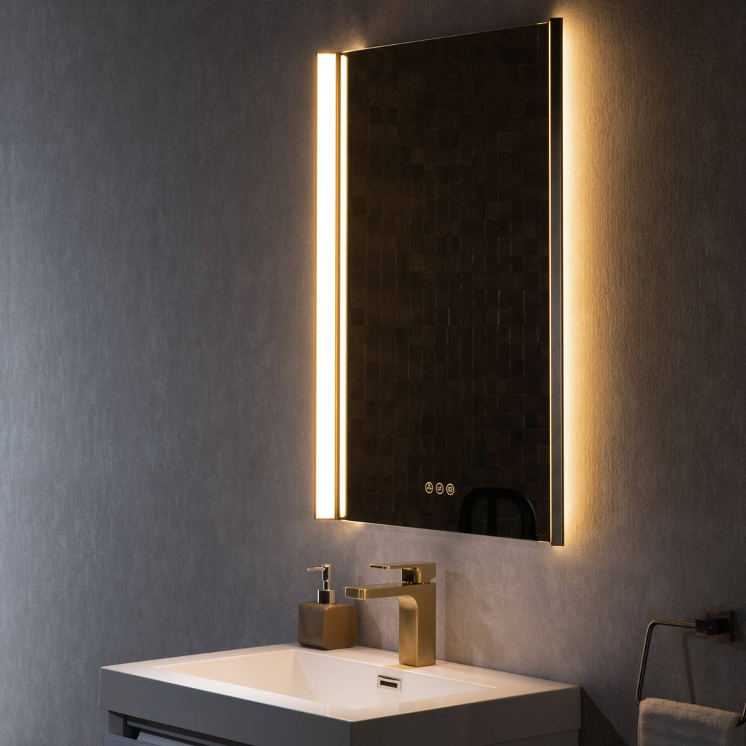Binary LED Bathroom Mirror, Anti-Fog