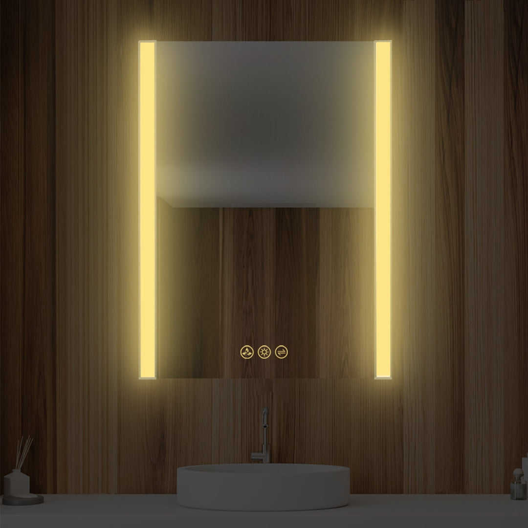 Binary LED Bathroom Mirror, Anti-Fog