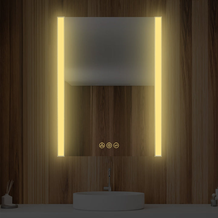 Binary LED Bathroom Mirror, Anti-Fog