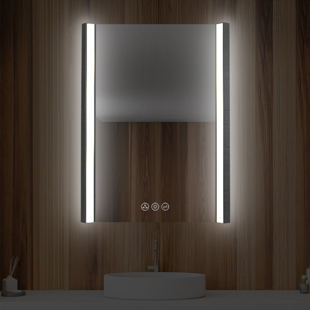 Binary LED Bathroom Mirror, Anti-Fog