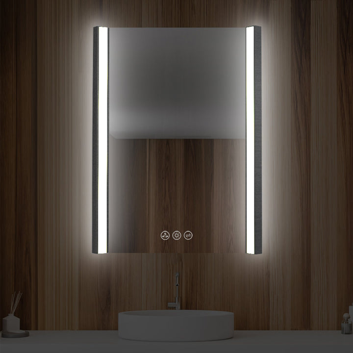 Binary LED Bathroom Mirror, Anti-Fog