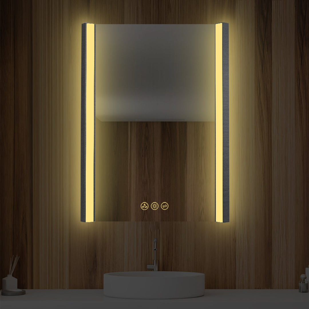 Binary LED Bathroom Mirror, Anti-Fog
