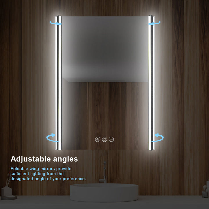 Binary LED Bathroom Mirror, Anti-Fog