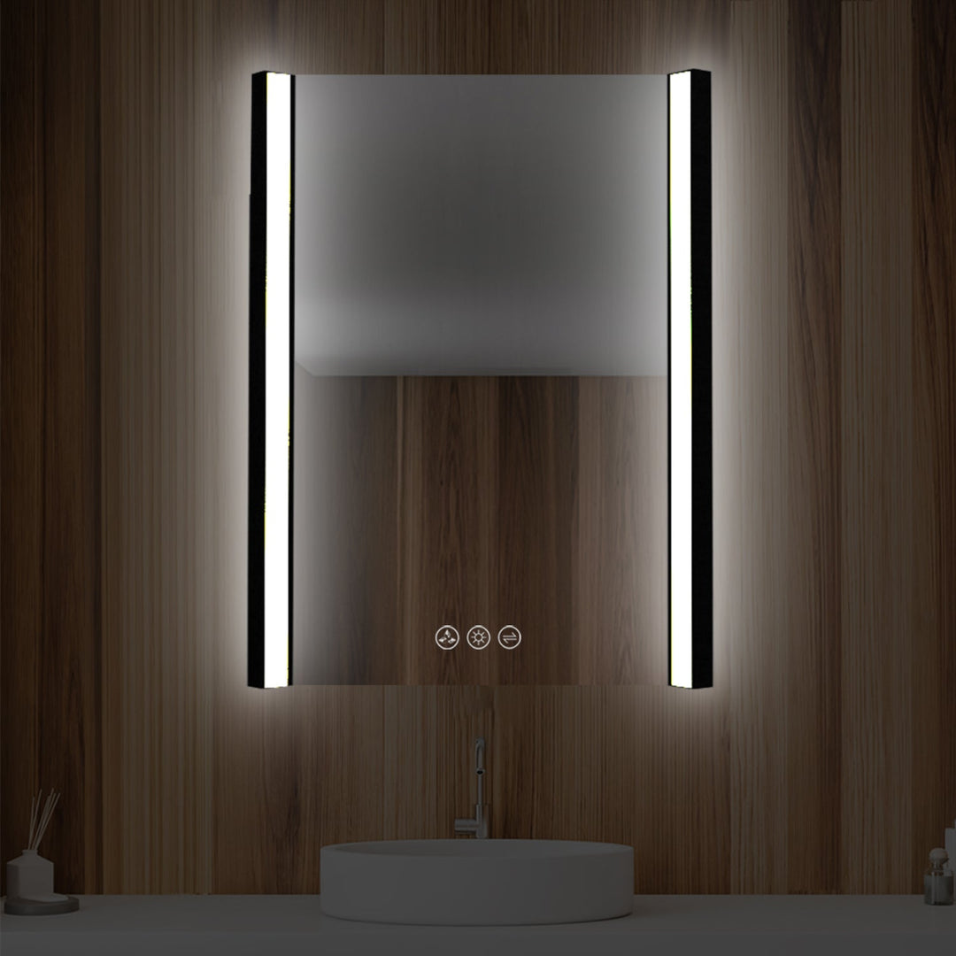 Binary LED Bathroom Mirror, Anti-Fog