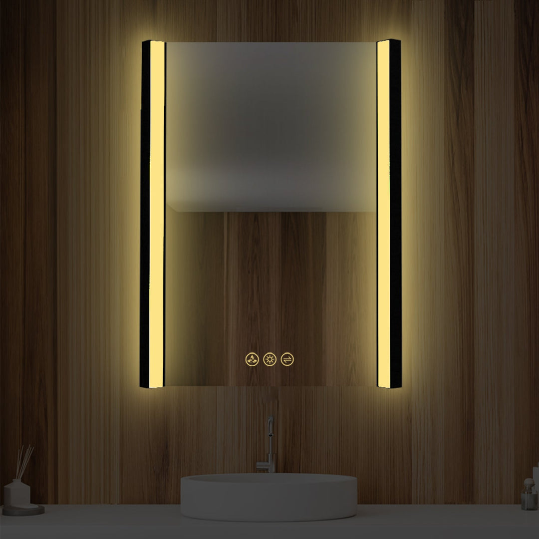 Binary LED Bathroom Mirror, Anti-Fog