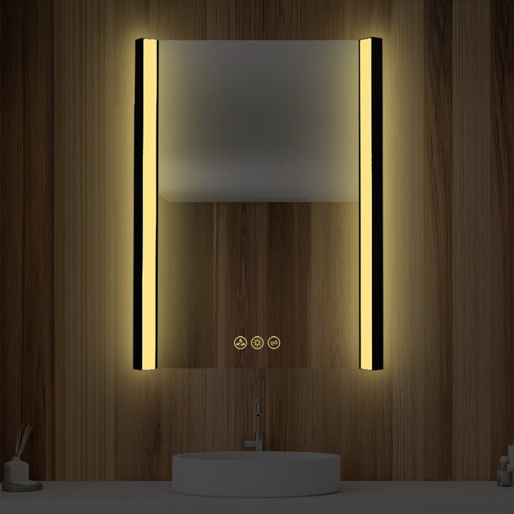 Binary LED Bathroom Mirror, Anti-Fog