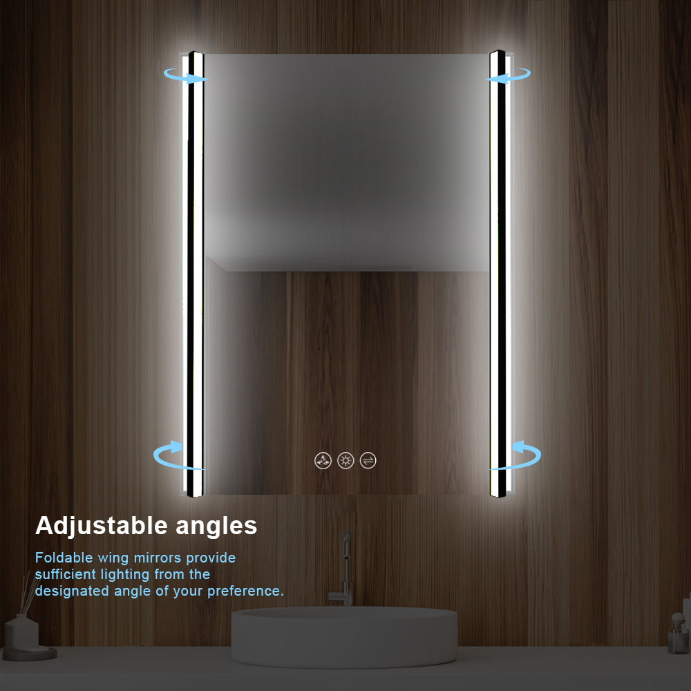 Binary LED Bathroom Mirror, Anti-Fog