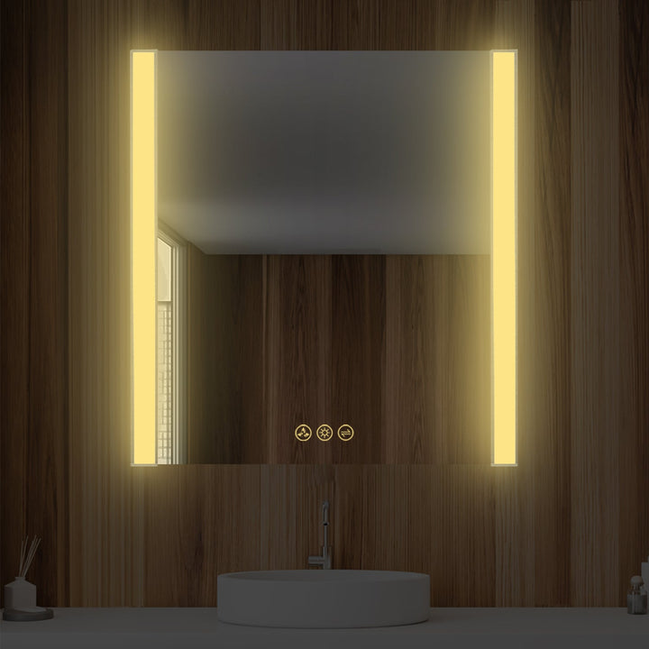 Binary LED Bathroom Mirror, Anti-Fog