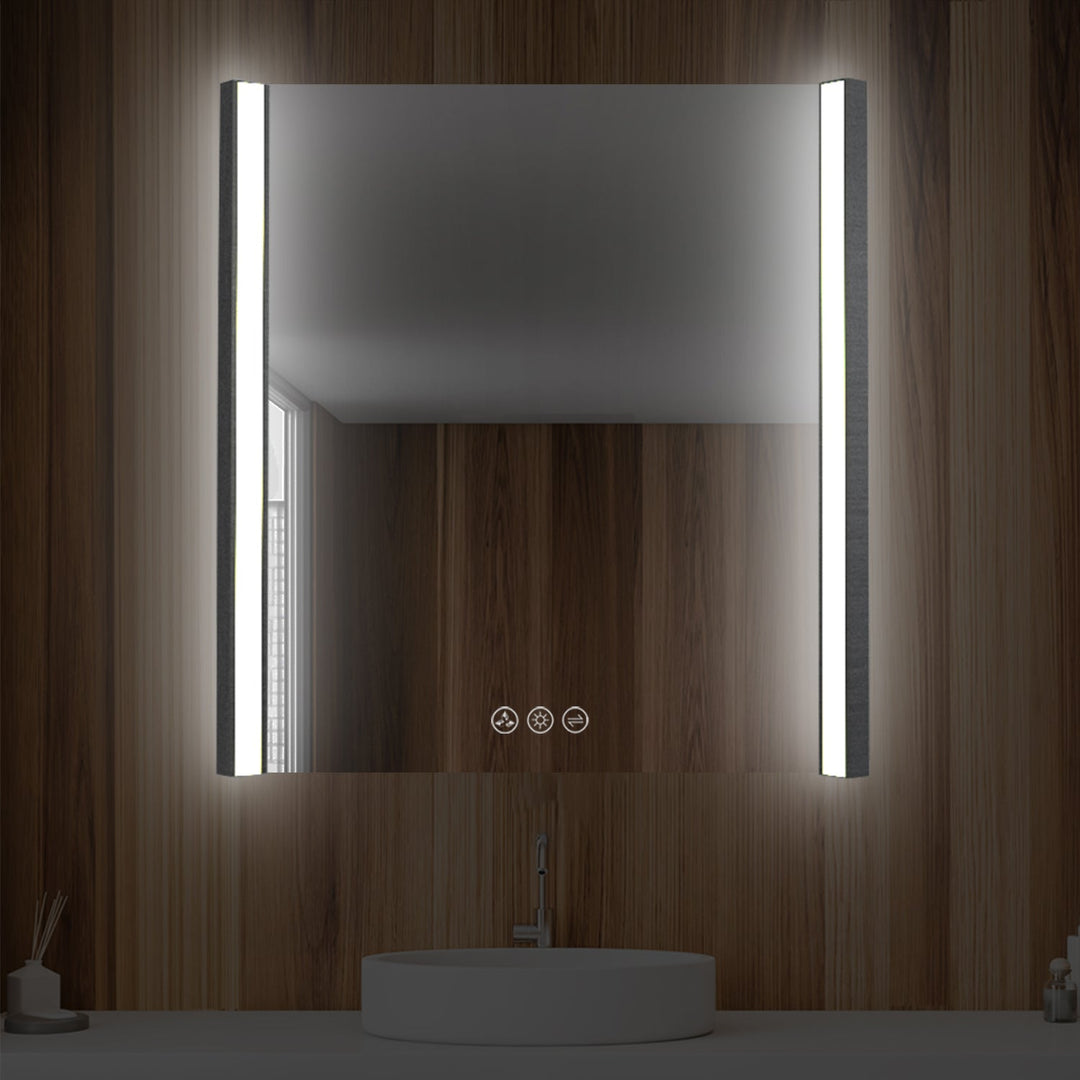 Binary LED Bathroom Mirror, Anti-Fog