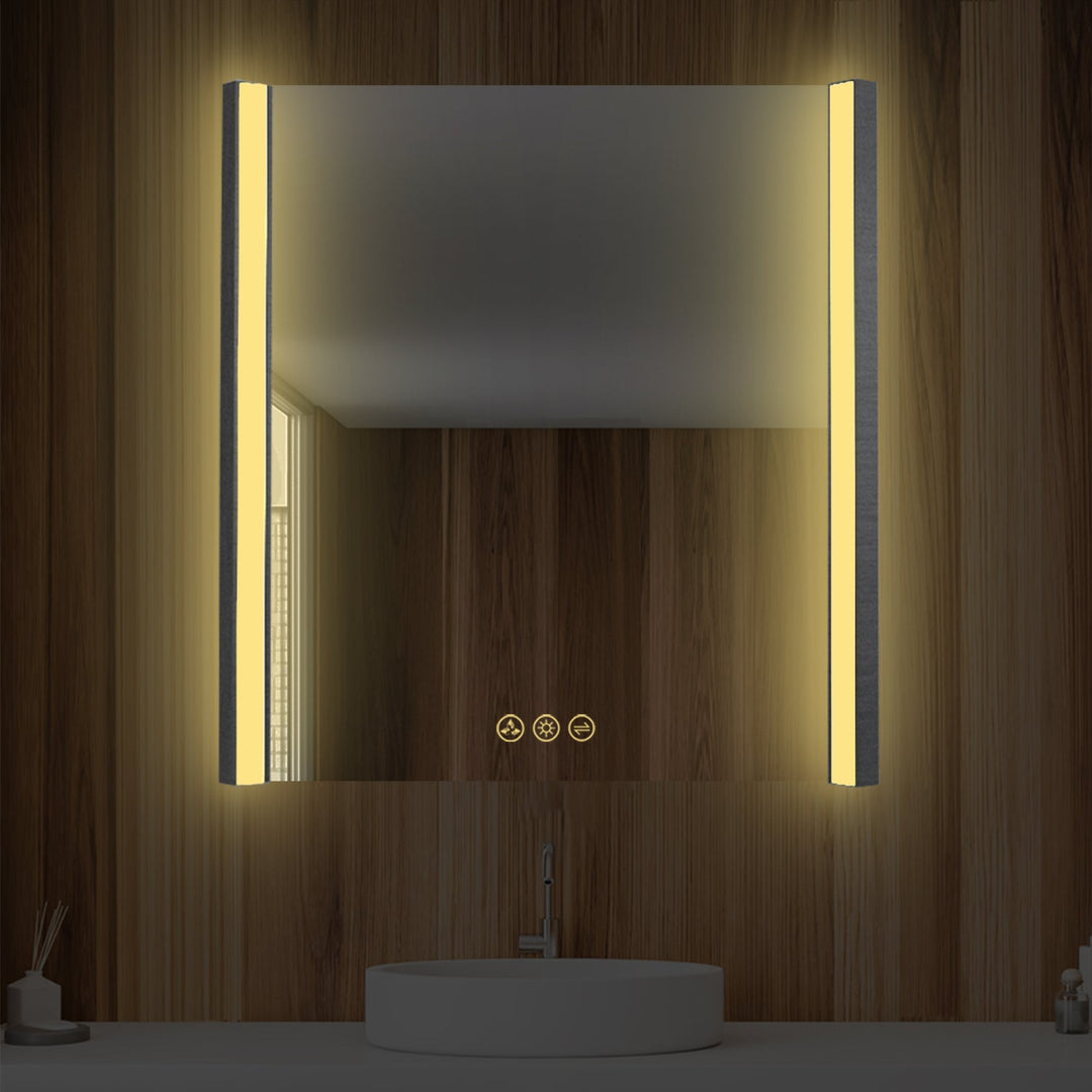 Binary LED Bathroom Mirror, Anti-Fog