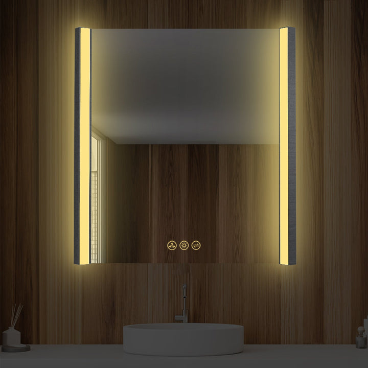 Binary LED Bathroom Mirror, Anti-Fog