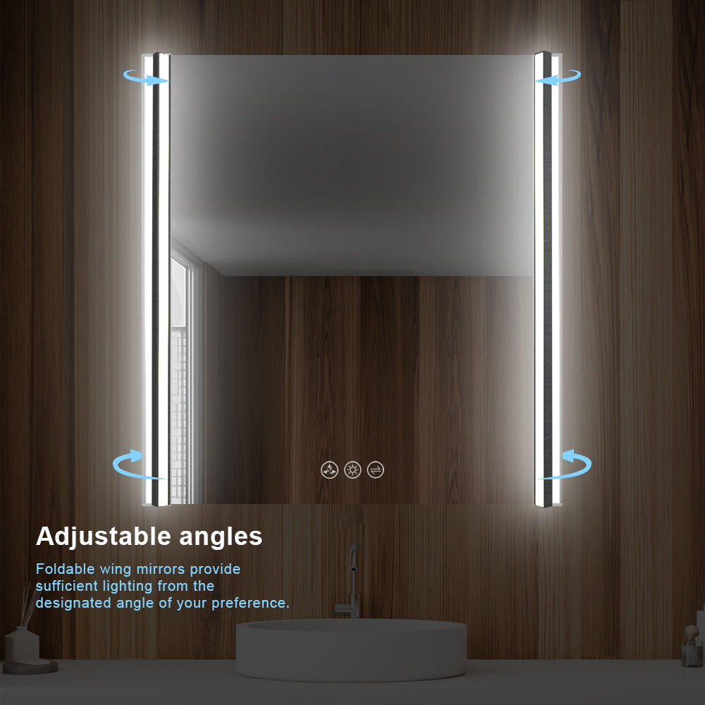 Binary LED Bathroom Mirror, Anti-Fog