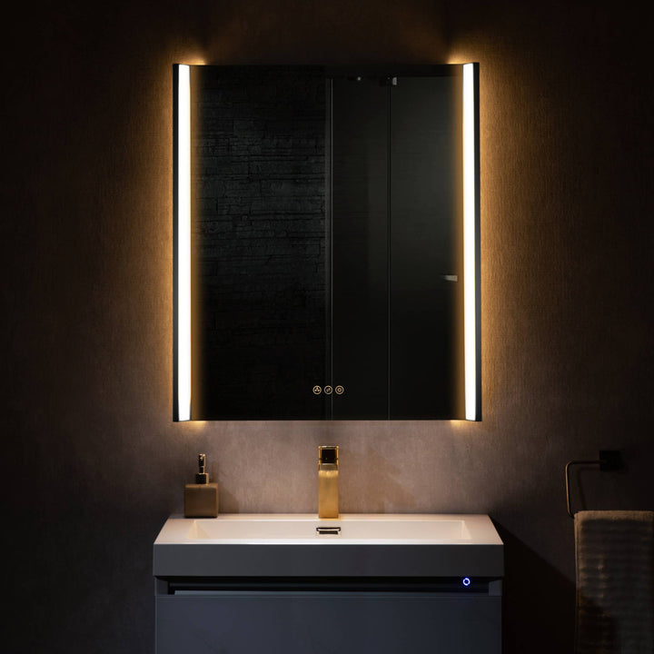 Binary LED Bathroom Mirror, Anti-Fog