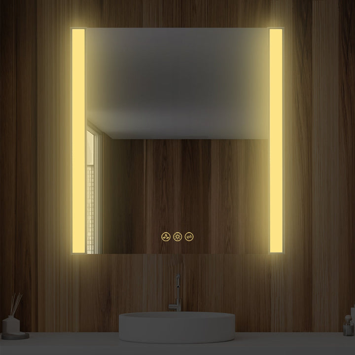 Binary LED Bathroom Mirror, Anti-Fog
