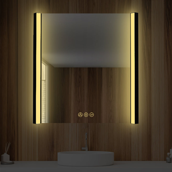 Binary LED Bathroom Mirror, Anti-Fog