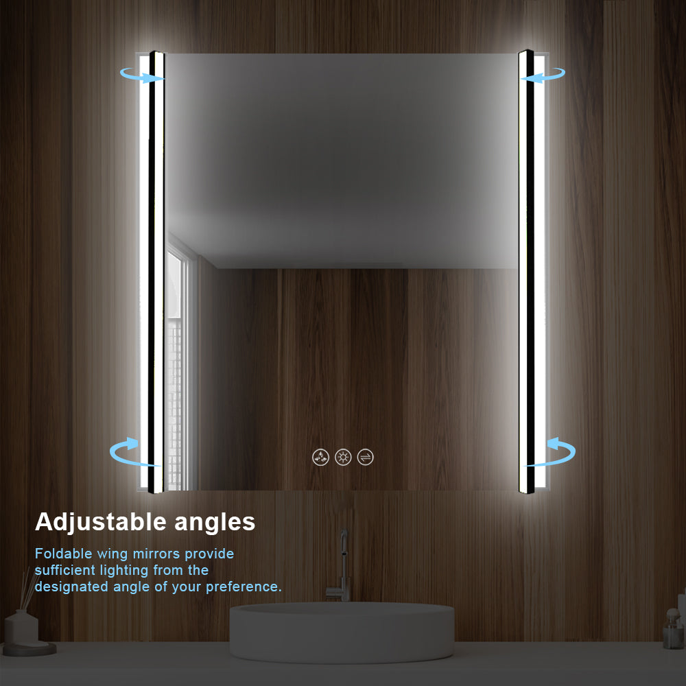 Binary LED Bathroom Mirror, Anti-Fog