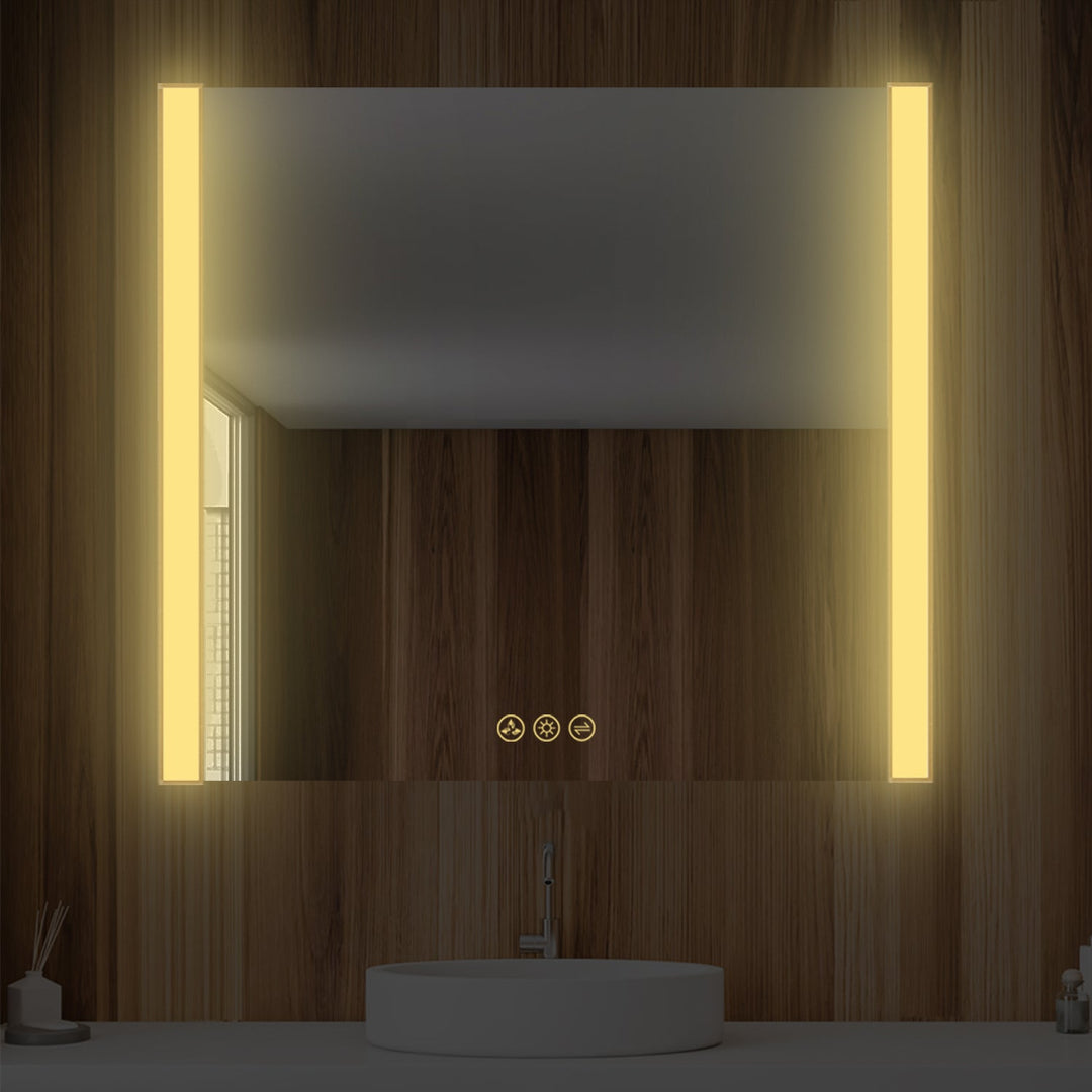 Binary LED Bathroom Mirror, Anti-Fog