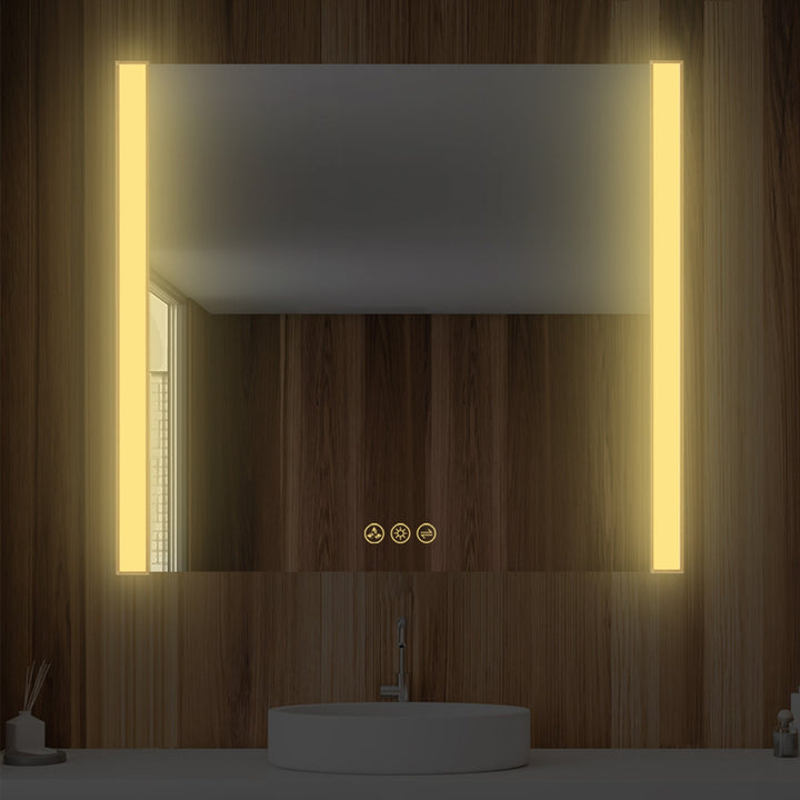 Binary LED Bathroom Mirror, Anti-Fog