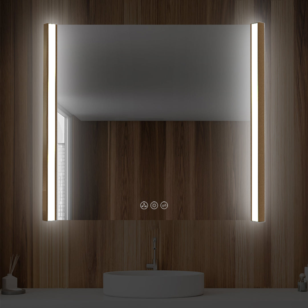 Binary LED Bathroom Mirror, Anti-Fog