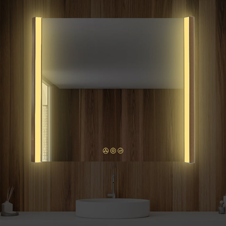 Binary LED Bathroom Mirror, Anti-Fog