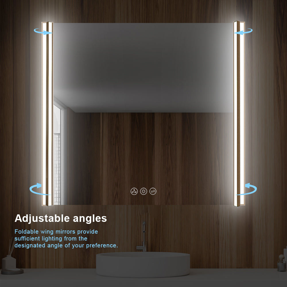 Binary LED Bathroom Mirror, Anti-Fog
