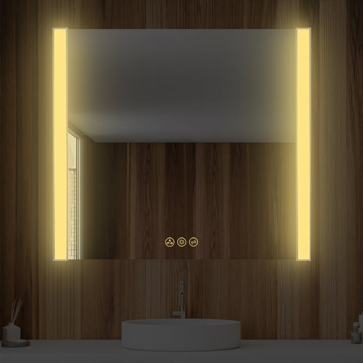 Binary LED Bathroom Mirror, Anti-Fog