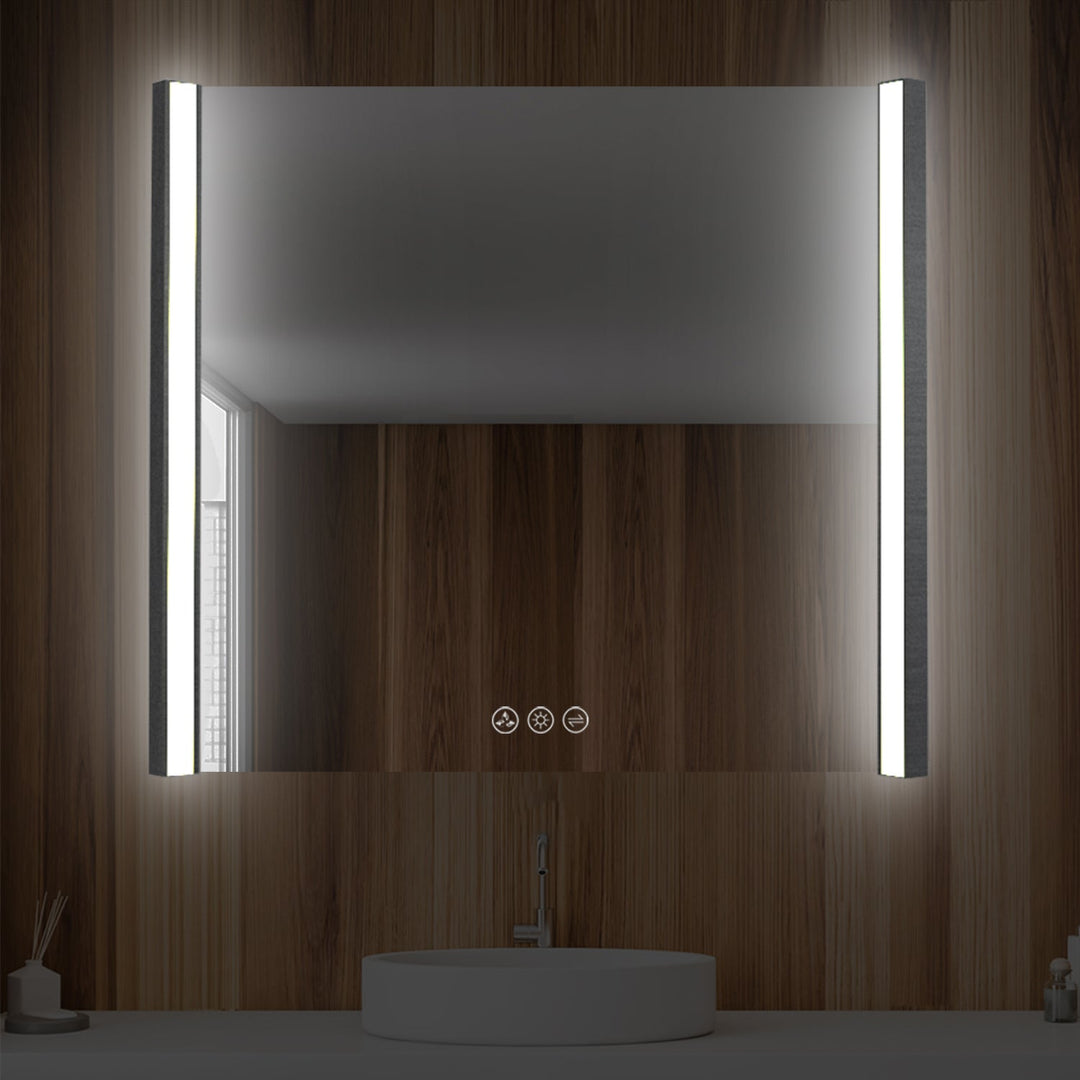 Binary LED Bathroom Mirror, Anti-Fog