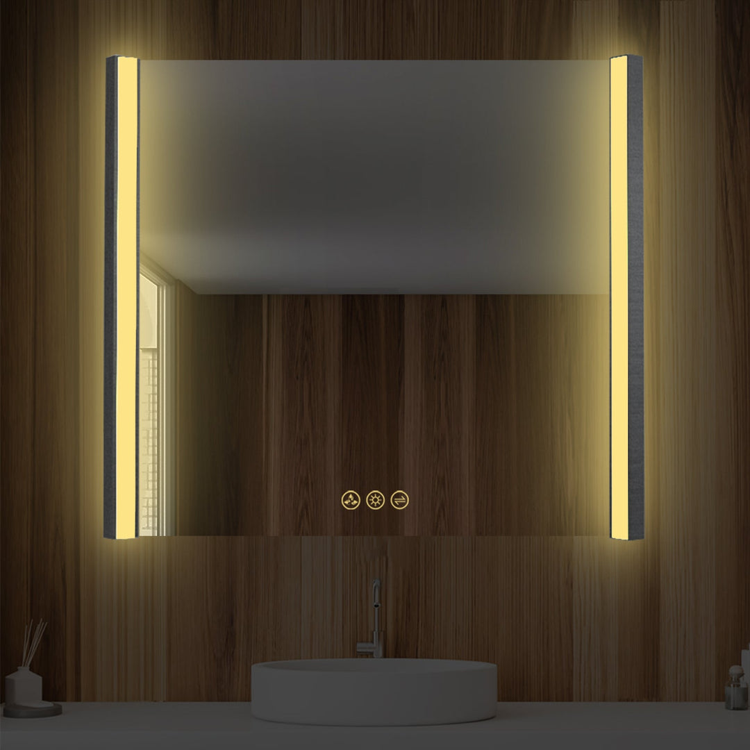 Binary LED Bathroom Mirror, Anti-Fog