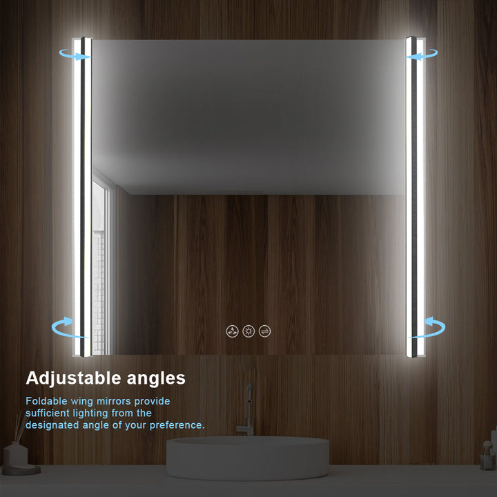 Binary LED Bathroom Mirror, Anti-Fog