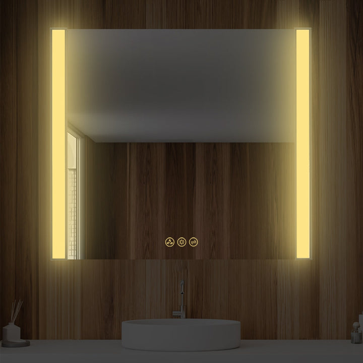 Binary LED Bathroom Mirror, Anti-Fog