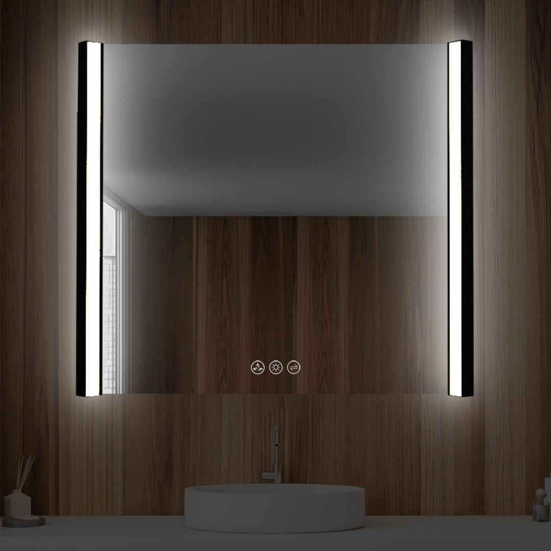 Binary LED Bathroom Mirror, Anti-Fog
