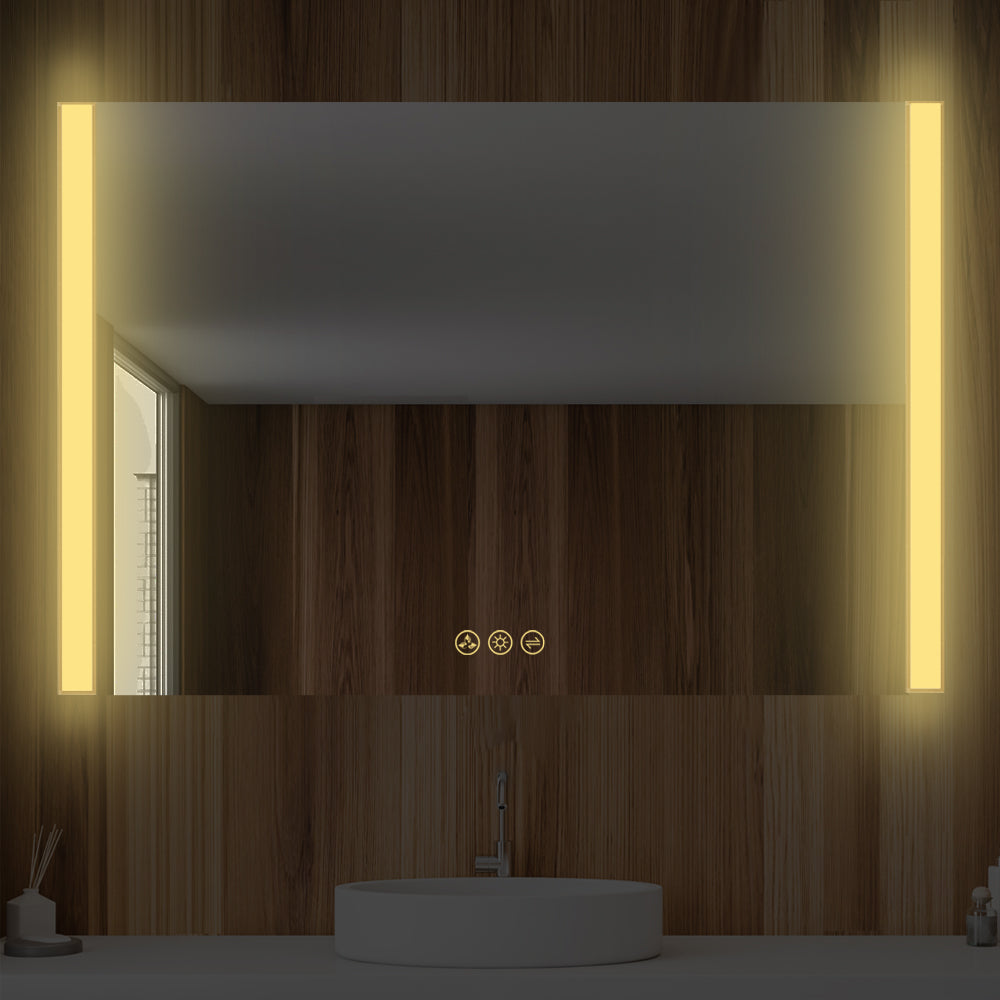 Binary LED Bathroom Mirror, Anti-Fog
