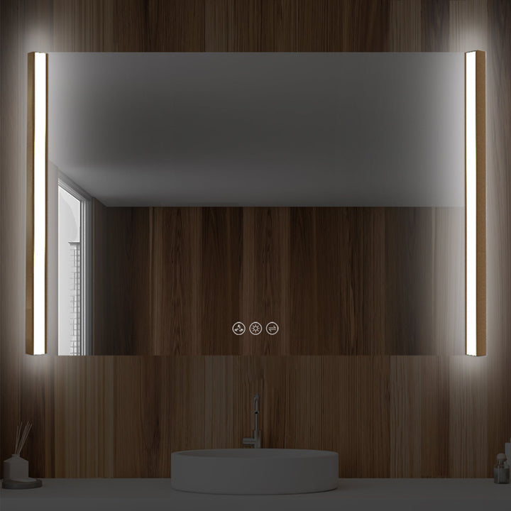 Binary LED Bathroom Mirror, Anti-Fog