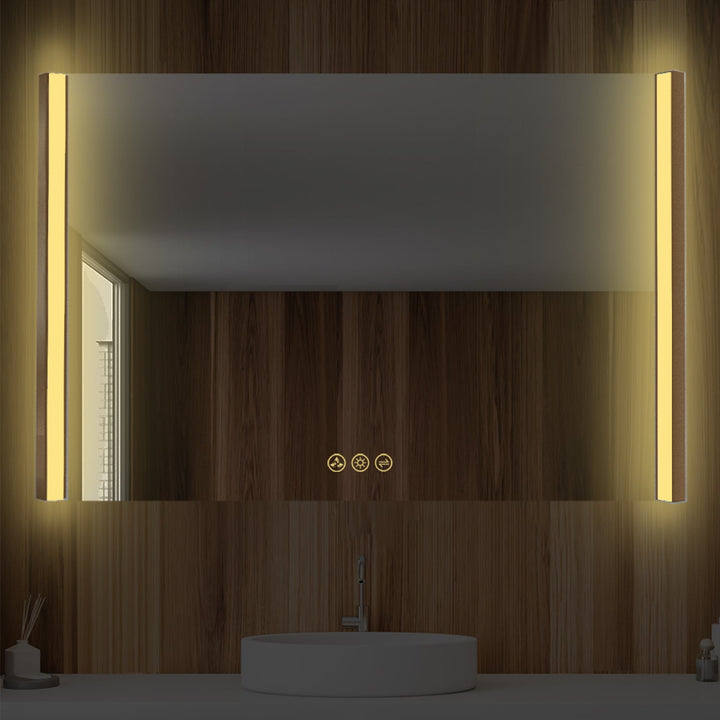 Binary LED Bathroom Mirror, Anti-Fog