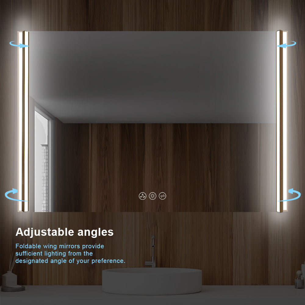 Binary LED Bathroom Mirror, Anti-Fog